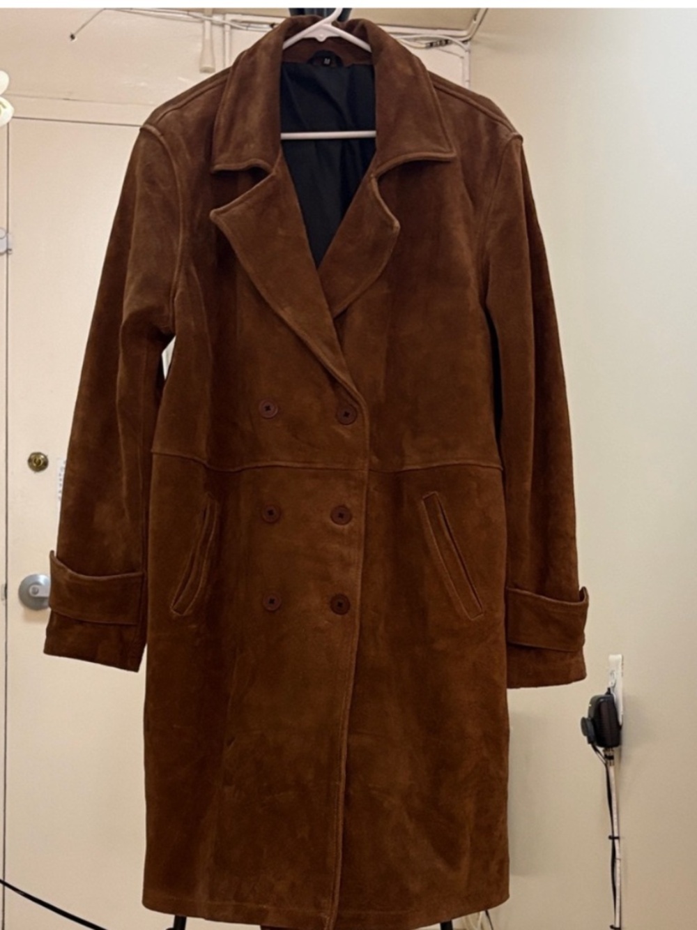 BROWN SUEDE BOUBLE-BREASTED MEN'S COAT SIZE M NWOT